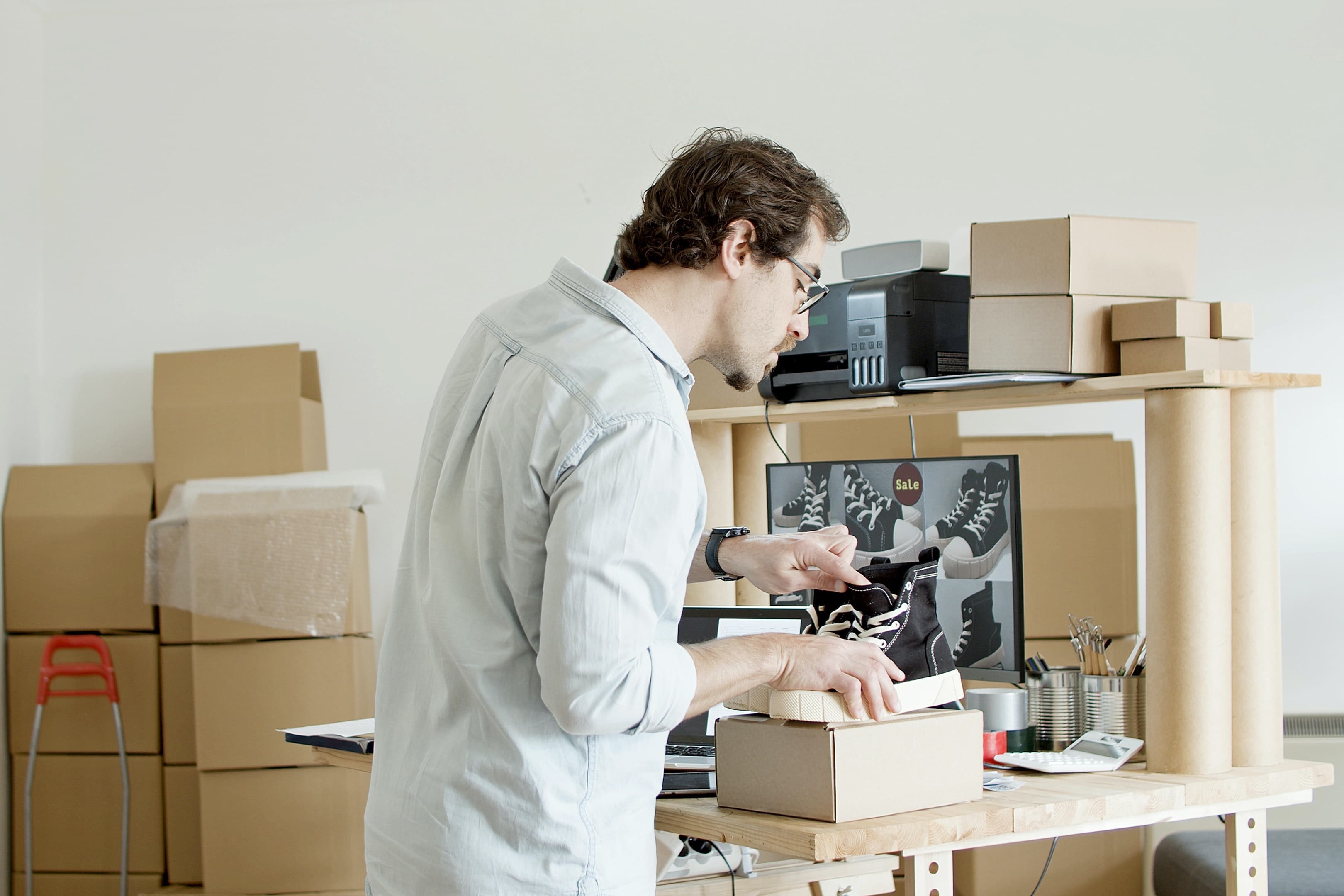 business owner handling online orders